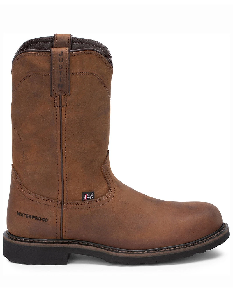 Justin Men's Wyoming Waterproof Western Work Boots - Steel Toe