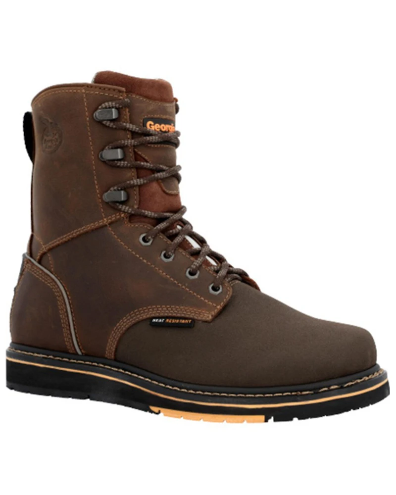 Georgia Boot Men's AMP LT Wedge 8" Lace-Up Work Boots - Soft Toe