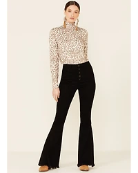 Tasha Polizzi Women's Kylie Multi Leopard Long Sleeve Turtleneck Top