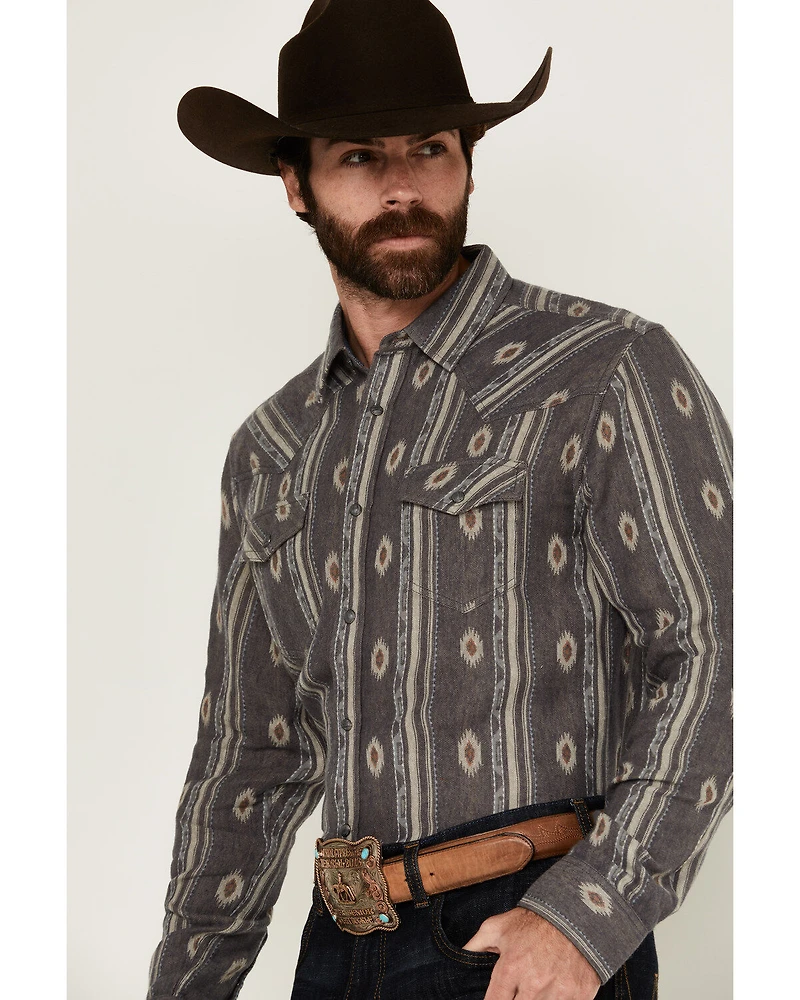 Cody James Men's Voyager Southwestern Striped Long Sleeve Snap Western Shirt