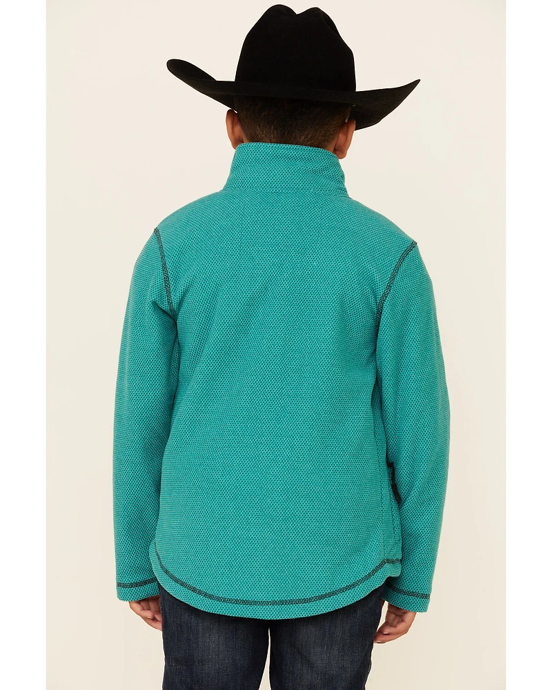 Powder River Outfitters Boys' Honeycomb Performance Zip-Front Fleece Jacket