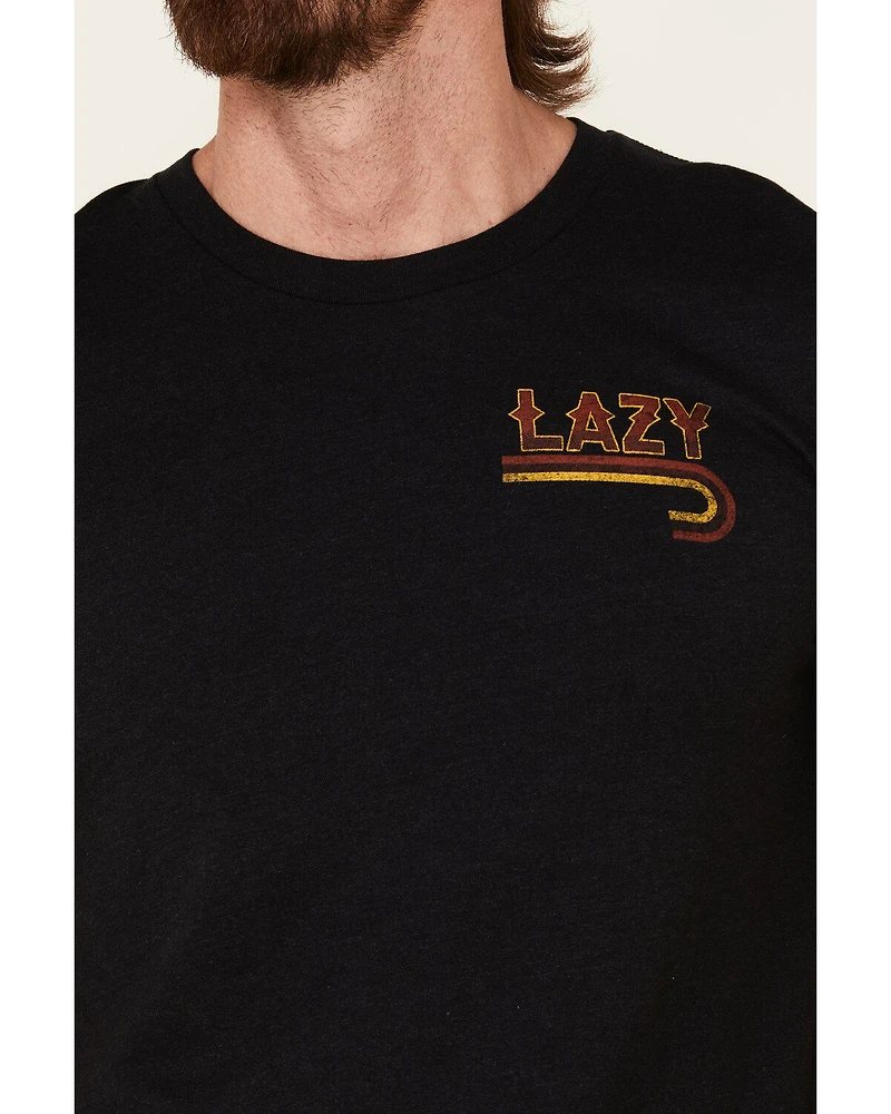 Lazy J Ranch Wear Men's Black Fire Logo Graphic T-Shirt