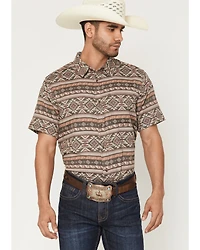 Cody James Men's Captain Southwestern Print Short Sleeve Button-Down Stretch Western Shirt