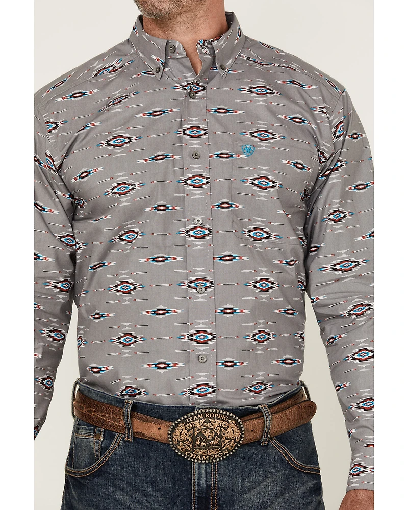Ariat Men's Jarrod Southwestern Print Long Sleeve Button-Down Western Shirt - Tall