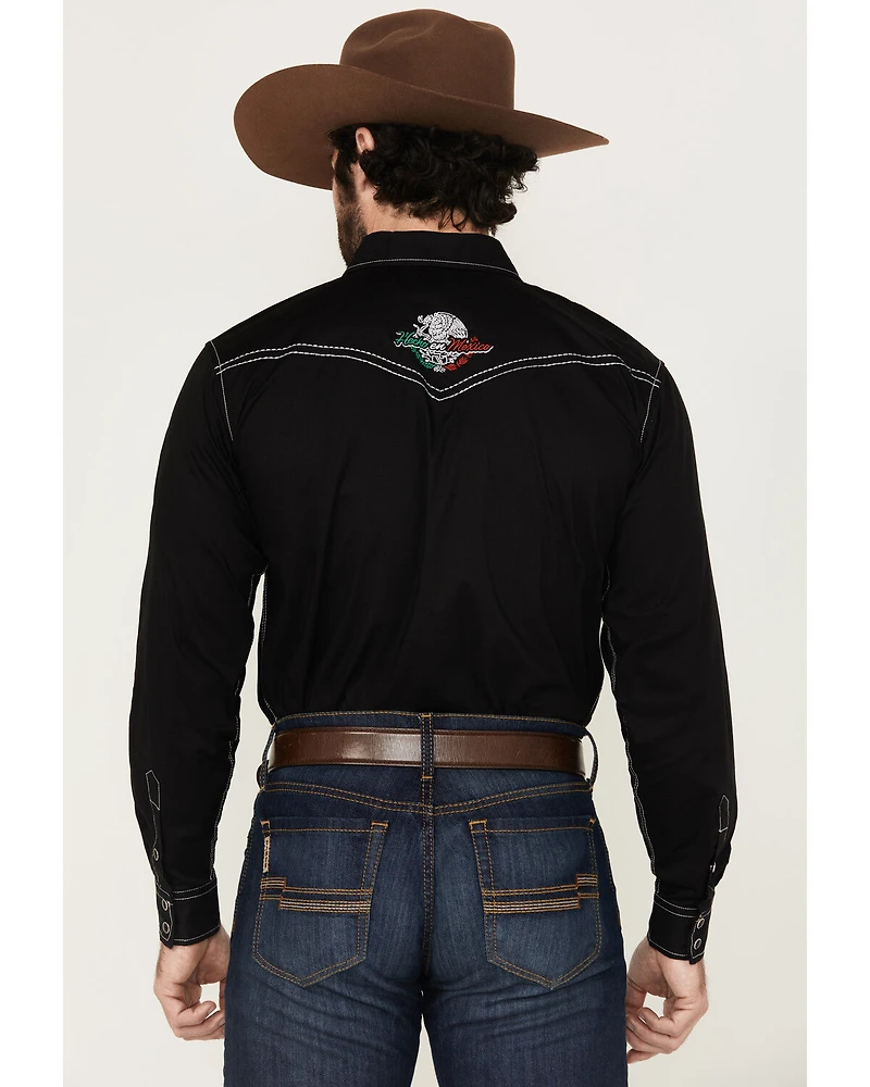 Cowboy Hardware Men's Hecho en Mexico Solid Long Sleeve Snap Western Shirt