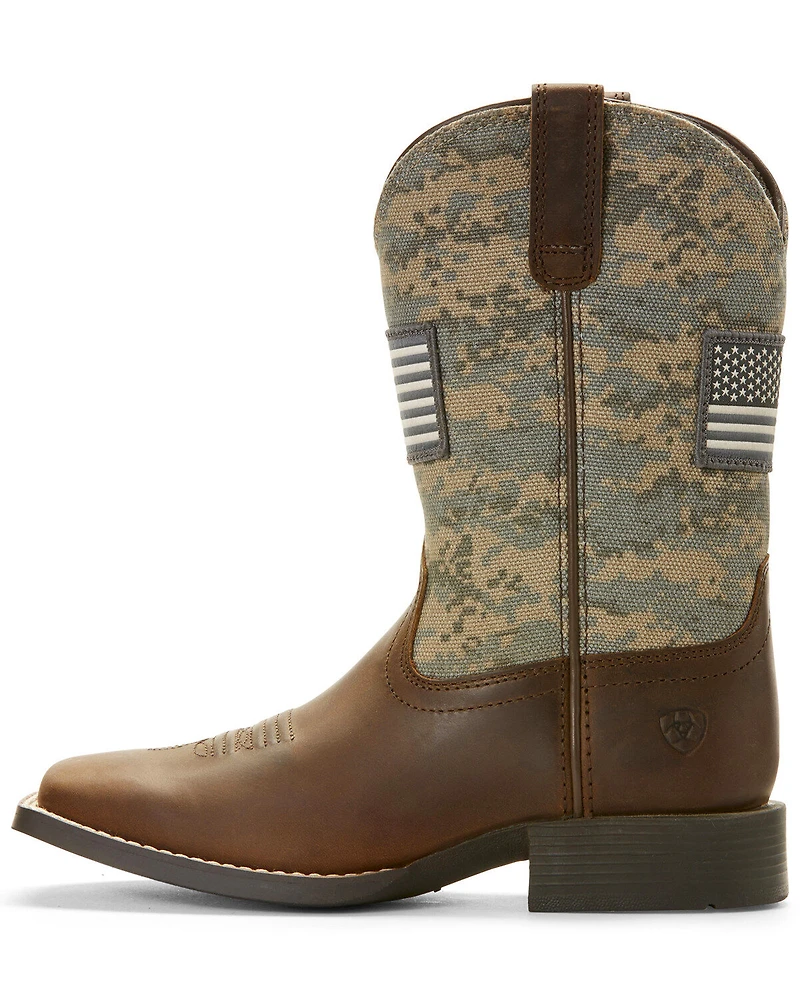 Ariat Boys' Patriot American Flag Western Boots - Broad Square Toe