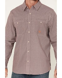 Hawx Men's FR Lightweight Printed Long Sleeve Button-Down Stretch Work Shirt