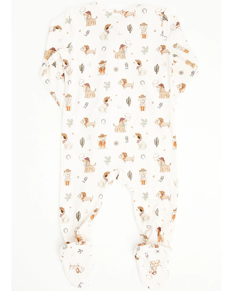 Angel Dear Infant Boys' Cowboy Dogs Long Sleeve Zipper Onesie