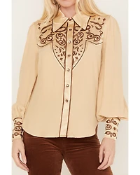 Shyanne Women's Long Sleeve Embroidered Western Snap Shirt