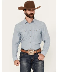 Blue Ranchwear Men's Bennet Striped Print Long Sleeve Snap Western Shirt