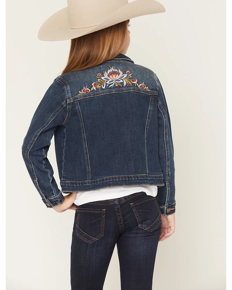 Shyanne Girls' Scout Floral Embroidered Denim Jacket
