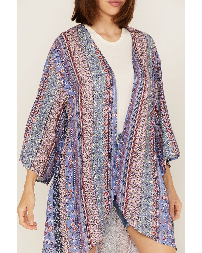 Cotton & Rye Women's Floral Border Print Kimono