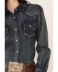 Wrangler Women's Long Sleeve Vintage Denim Shirt