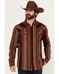 Moonshine Spirit Men's Whiskey Tango Striped Long Sleeve Snap Western Shirt