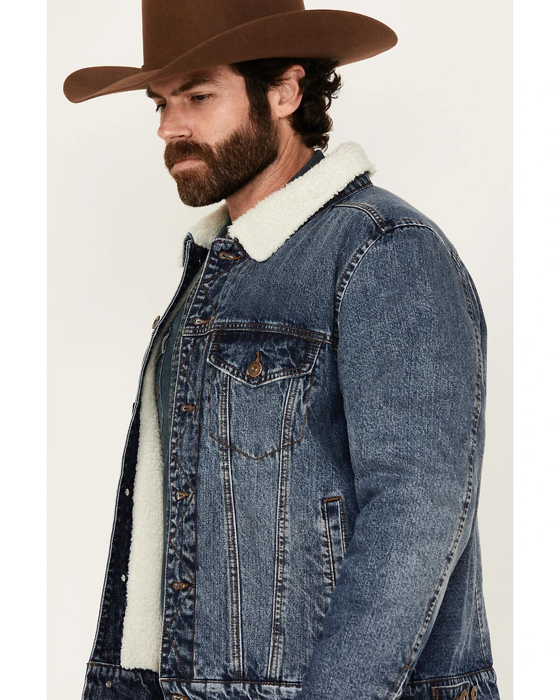 Cody James Men's Sherpa Lined Denim Jacket