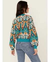 Rock & Roll Denim Women's Southwestern Print Sweater