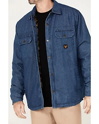 Hawx Men's Dark Wash Denim Lined Work Shirt Jacket