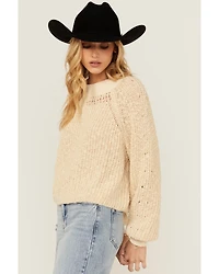 Cleo + Wolf Women's Celine Open Weave Cropped Sweater