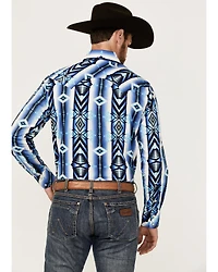 Rock & Roll Denim Men's Southwestern Print Long Sleeve Snap Stretch Western Shirt