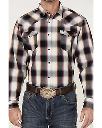 Roper Men's Large Ombre Plaid Long Sleeve Snap Western Shirt
