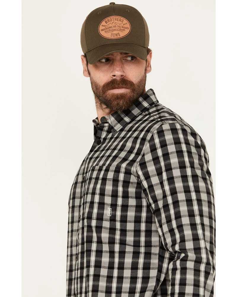 Brothers and Sons Men's Atascosa Plaid Print Long Sleeve Button-Down Western Shirt