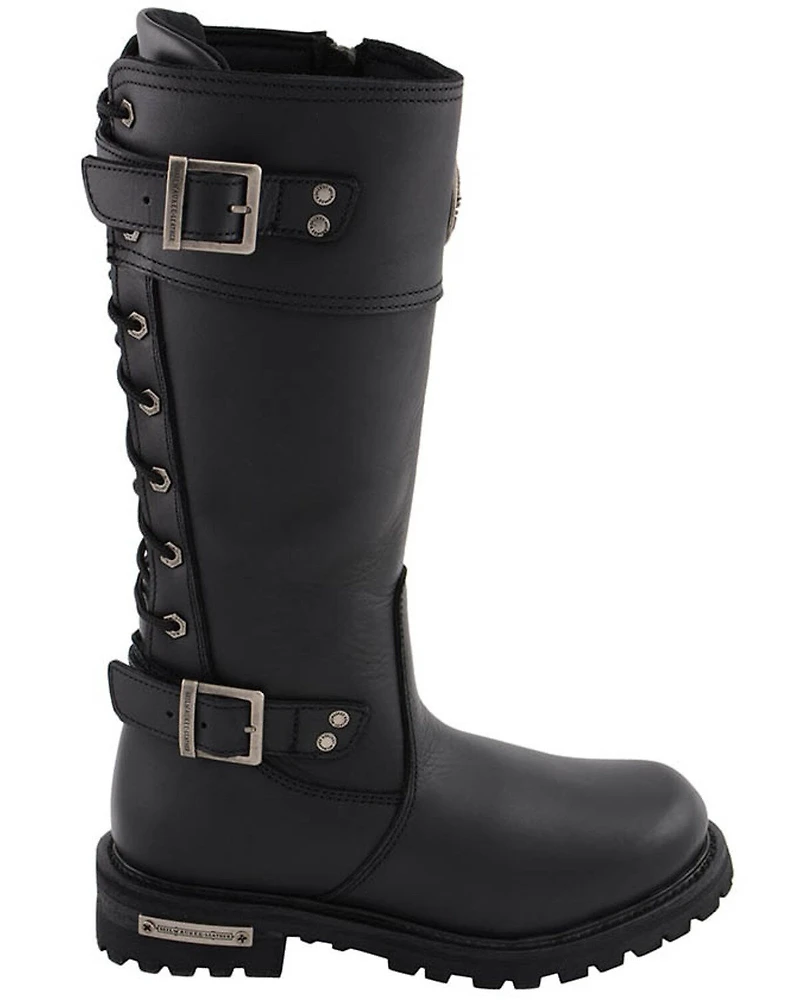 Milwaukee Leather Women's Calf Laced Riding Boots - Round Toe