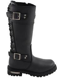 Milwaukee Leather Women's Calf Laced Riding Boots - Round Toe