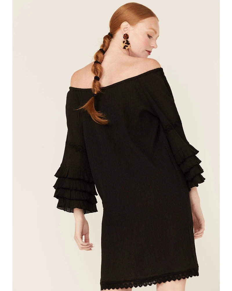 Roper Women's Ruffle Sleeve Mini Dress