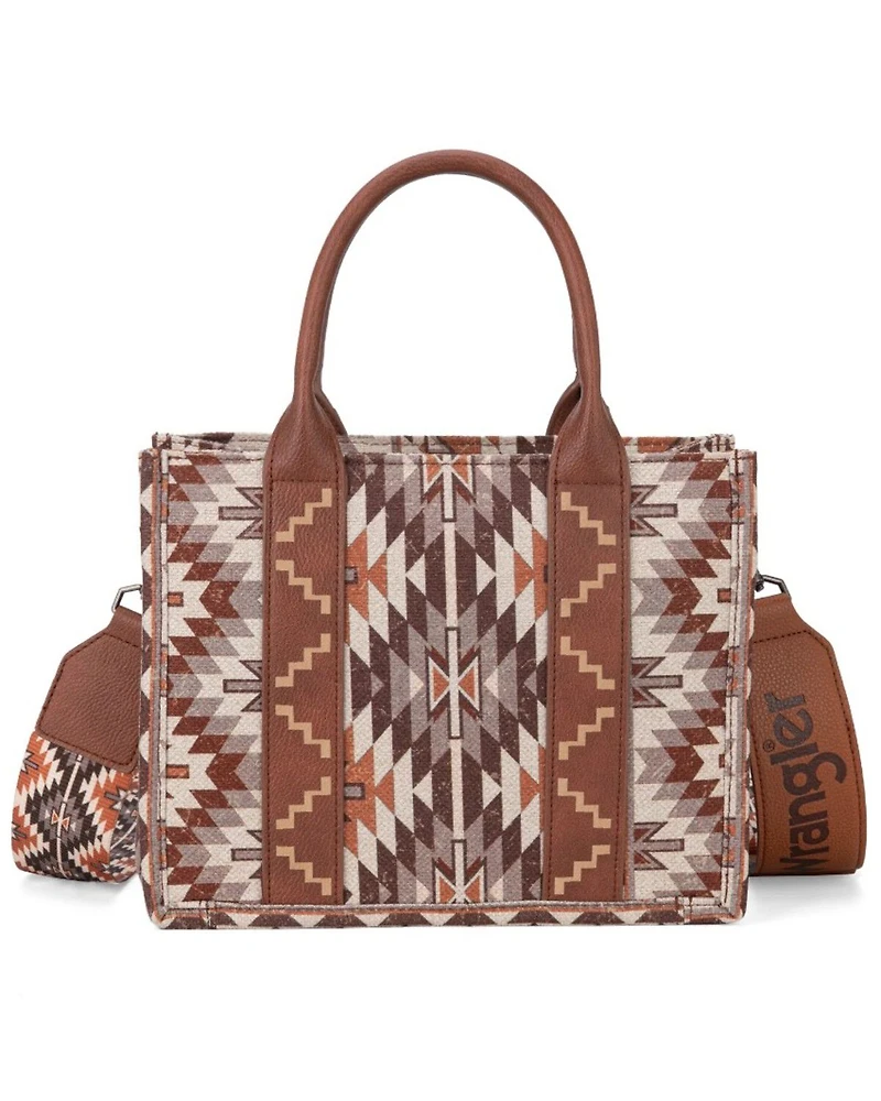 Wrangler Women's Southwestern Print Small Canvas Crossbody Bag