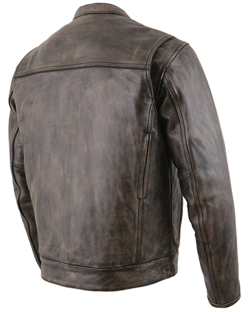 Milwaukee Leather Men's Distressed Concealed Carry Motorcycle Jacket