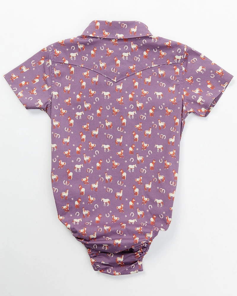 Shyanne Infant Girls' Printed Short Sleeve Onesie