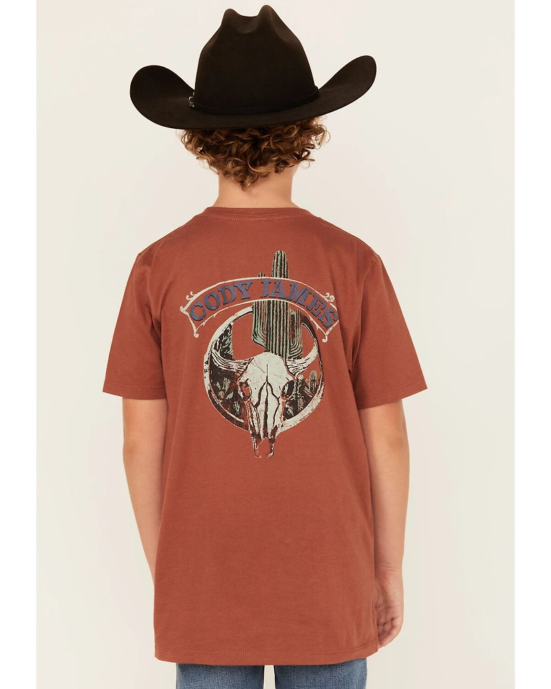 Cody James Boys' Steer Head Short Sleeve Graphic T-Shirt