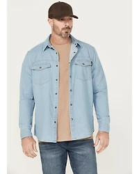 Hawx Men's All Out Light Wash Long Sleeve Snap Denim Work Shirt