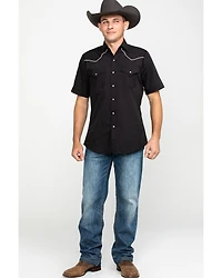 Ely Short Sleeve Black Western Shirt