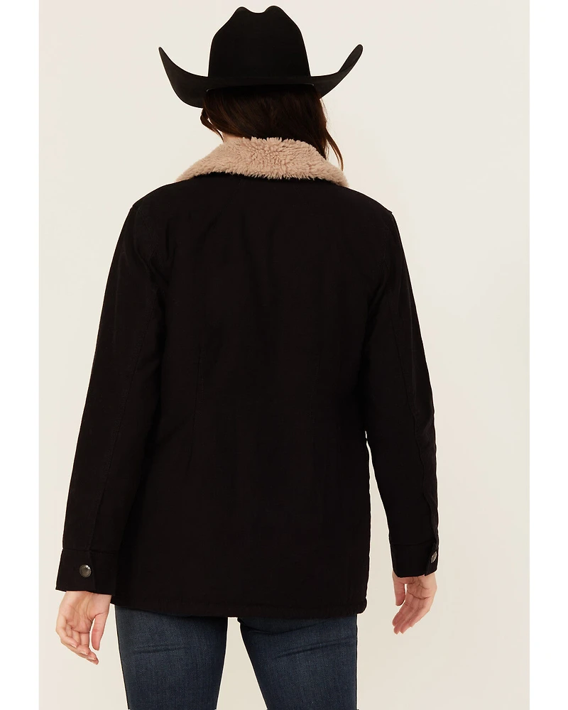 Shyanne Women's Canvas Sherpa Lined Button-Down Jacket