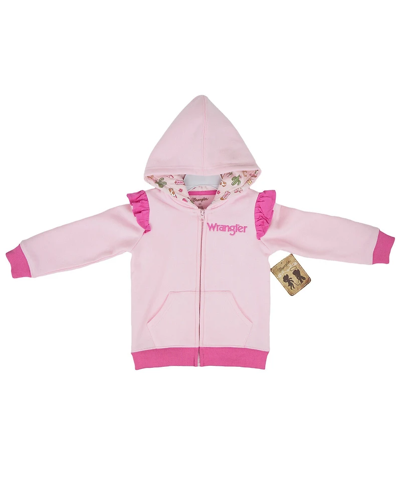 Wrangler Toddler Girls' Ruffle Hooded Jacket