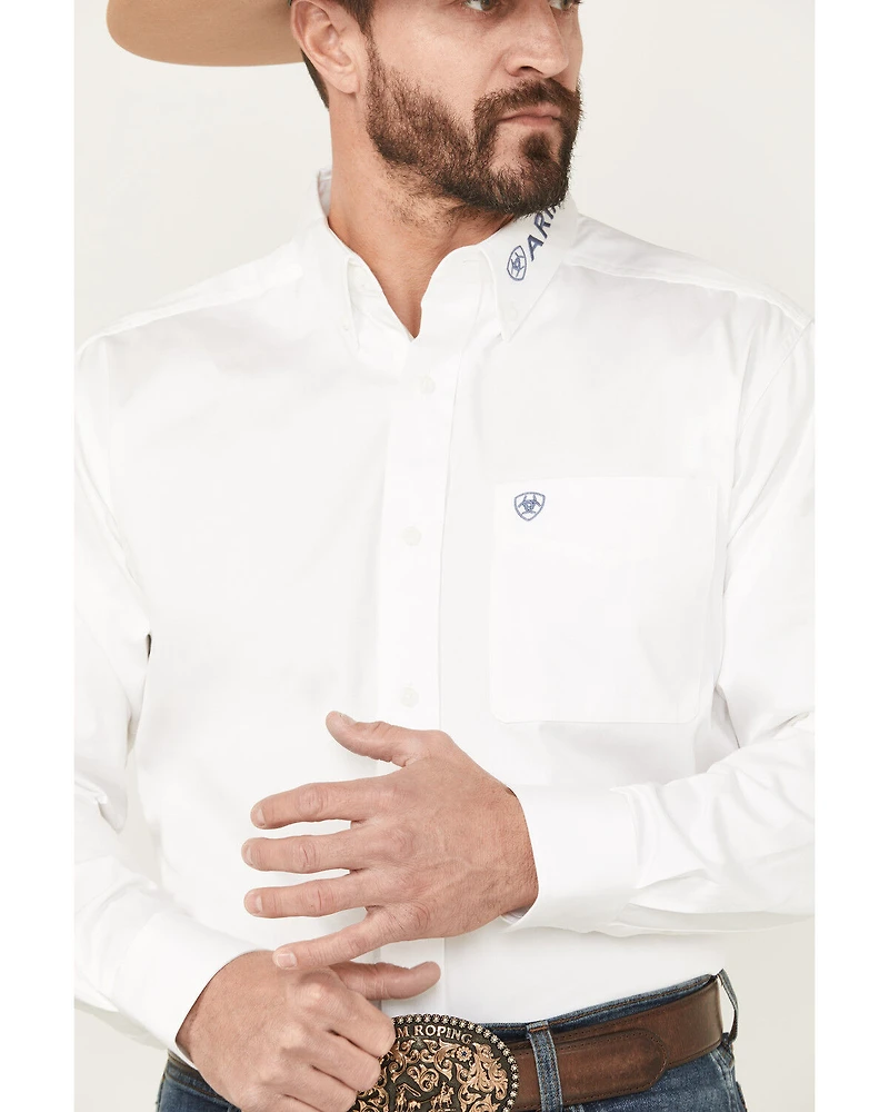Ariat Men's Team Logo Solid Long Sleeve Button-Down Western Shirt