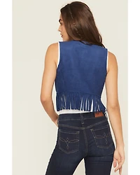 Shyanne Women's Embroidered Faux Suede Cropped Vest