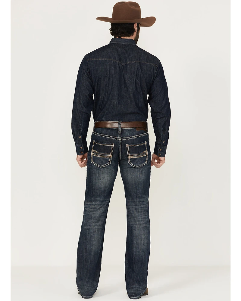 Rock & Roll Denim Men's Pistol Dark Wash Vintage Straight Rigid Jeans