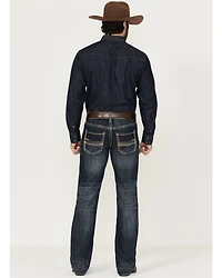 Rock & Roll Denim Men's Pistol Dark Wash Vintage Straight Rigid Jeans