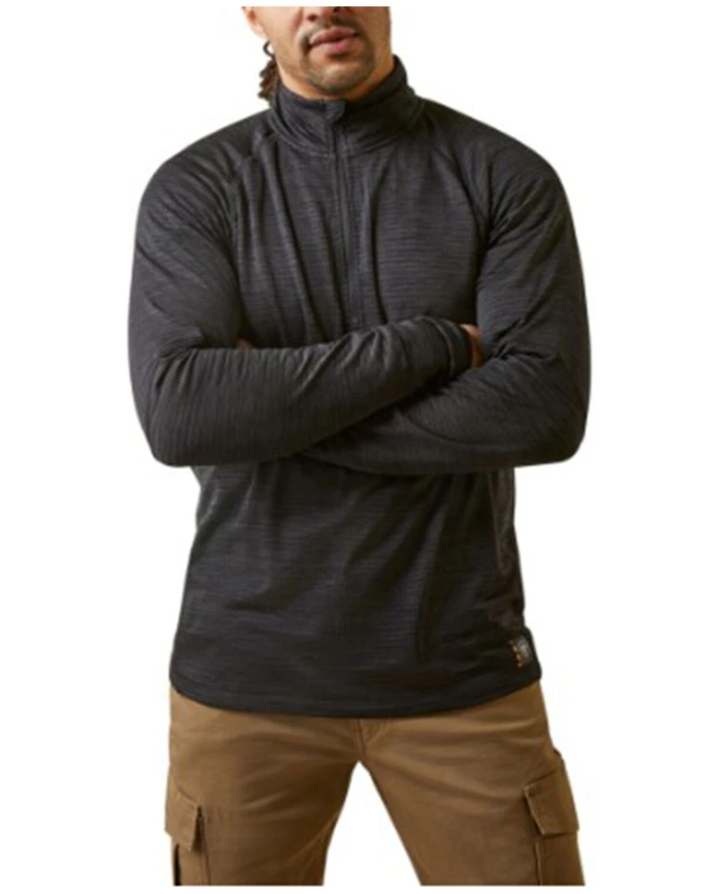 Ariat Men's Rebar Gridwork Baselayer 1/4 Zip Long Sleeve T-Shirt