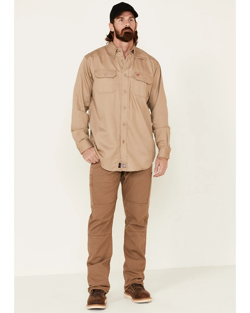 Ariat Men's Woven Solid Print Fire Resistant Work Shirt