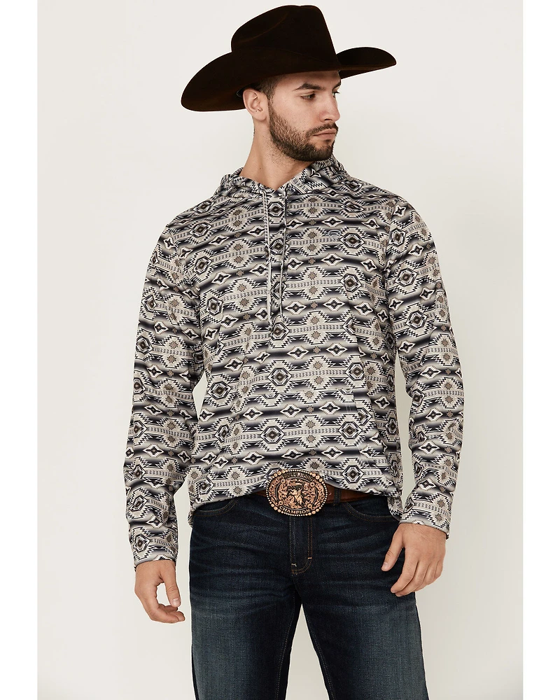 Rock & Roll Denim Men's Southwestern Print Hooded Sweatshirt