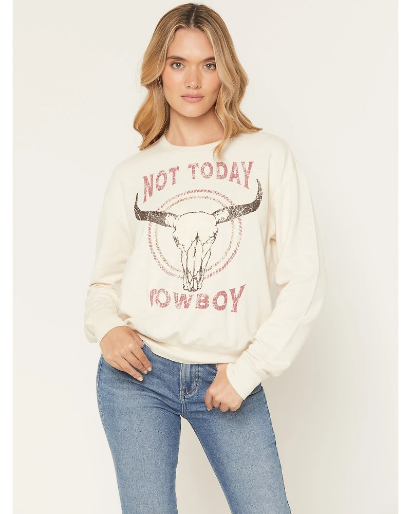 Idyllwind Women's Not Today Cowboy Graphic Crewneck Sweatshirt