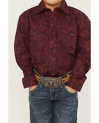 Roper Boys' Paisley Print Long Sleeve Snap Western Shirt