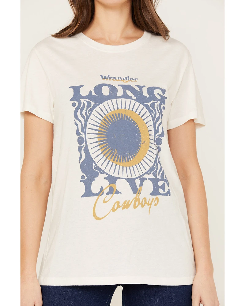 Wrangler Women's Long Live Cowboys Short Sleeve Graphic Tee