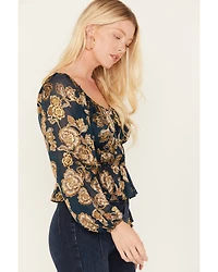 Shyanne Women's Floral Print Burnout Top