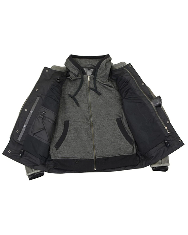 Milwaukee Leather Men's Distressed Utility Pocket Ventilated Concealed Carry Motorcycle Jacket - 4X