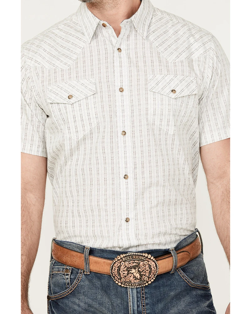 Cody James Men's Plaid Print Short Sleeve Snap Western Shirt