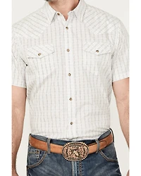 Cody James Men's Plaid Print Short Sleeve Snap Western Shirt